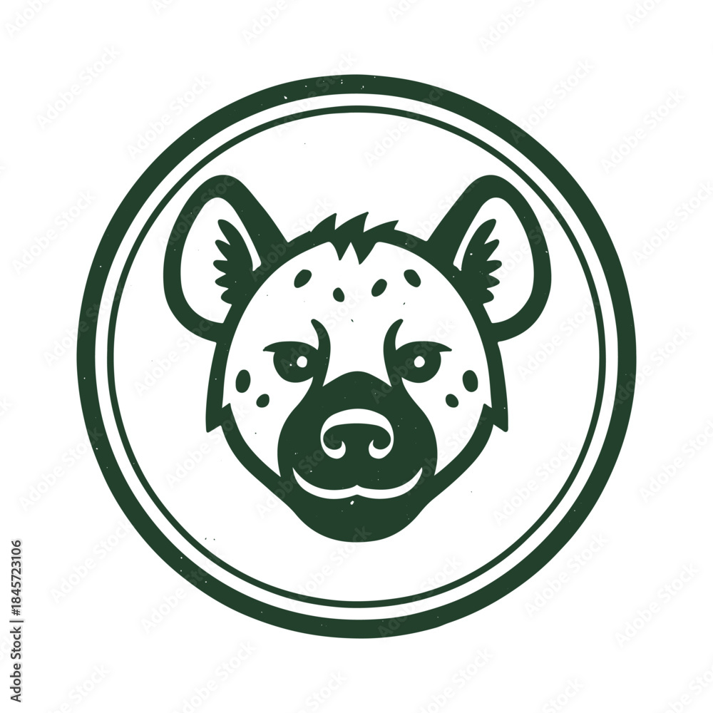 Obraz premium hyena face icon logo seal vector on white background Vector stamp icon