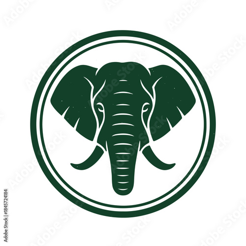 elephant face icon logo seal vector on white background
Vector stamp icon