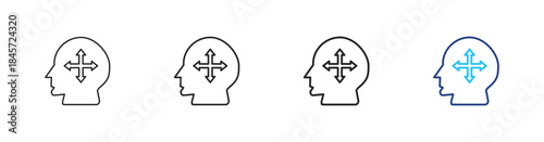 Behavior icon set outline multistyle vector concept illustrations