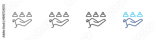 Human resources icon set outline multistyle vector concept illustrations