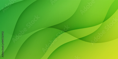 Abstract Green and Yellow Wavy Layers Background. modern creative trendy design