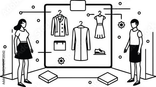 Fashion Design Concept With Figures And Clothing style