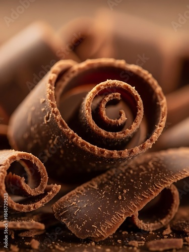 Delicious Chocolate Swirls CloseUp on Dark Surface