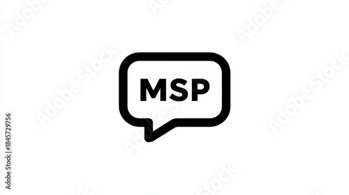 Msp: Message Send Protocol Icon with Text, Representing a Communication Service Provider