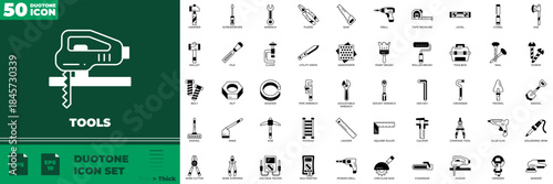 Tools Duotone Editable Icons set