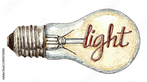 Innovative Light Bulb Drawing with Inspiring "Light" Message