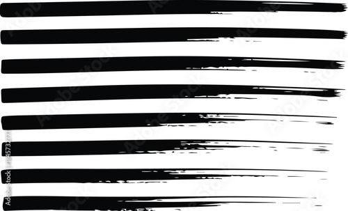 A collection of several bold black hand drawn ink brush strokes on a clean white canvas