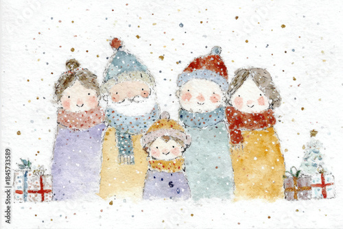 Christmas watercolor illust...