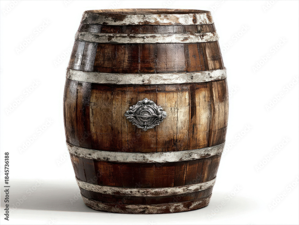 Obraz premium Handcrafted wood barrel for traditional storage