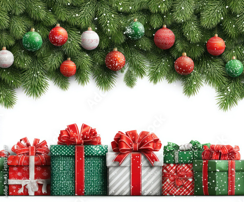 Holiday border isolated on white