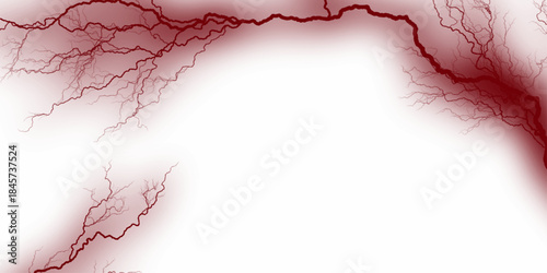 Massive lightning bolt with branches isolated on white background. white, red marble stone texture with high gloss marble texture for interior exterior home decoration. For wallpaper, banner, bg