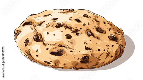 Delicious Chocolate Chip Cookie Dough Vector Illustration for Baking Enthusiasts