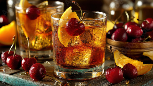 Old fashioned drink in a cl...