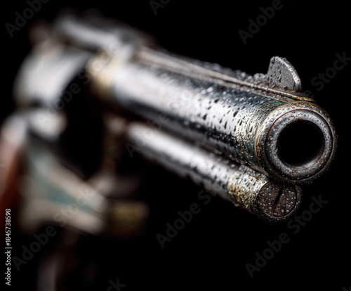 Revolver barrel in close-up