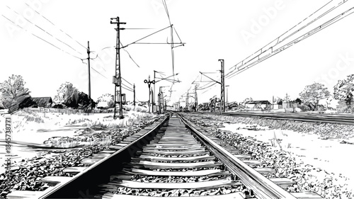 Spectacular Perspective of Train Tracks and Railway Lines