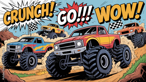 Exciting Monster Truck Race with Action-Packed Vehicles