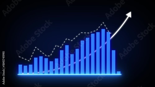 Wallpaper Mural Business growth graph concept in allusive graph chart showing marketing sales profit increasing to future target . Excellent financial status of profit and future financial success. Torontodigital.ca