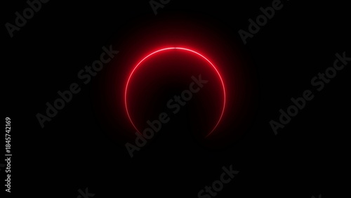 Wallpaper Mural Bright glowing red circular light ring with luminous gradient on a dark Generate title without using the word "Title:" before it. background circle Torontodigital.ca