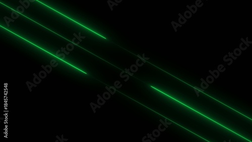 Bright green diagonal laser lines intersecting on a dark gradient Generate title without using the word 