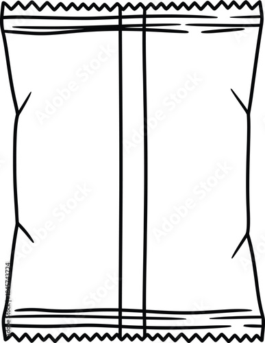 Potato chips pouch outline icons
