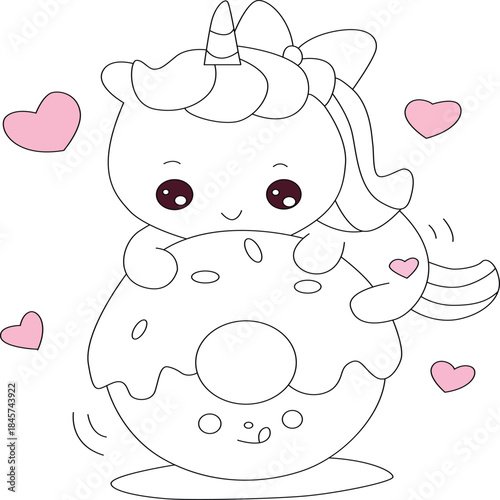 Baby Unicorn coloring page for kids