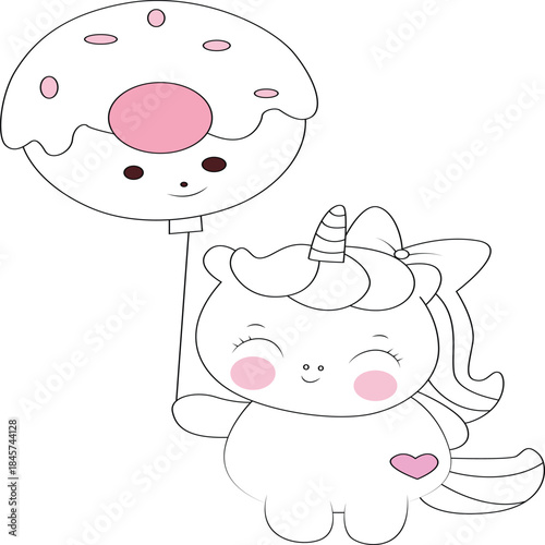Baby Unicorn coloring page for kids