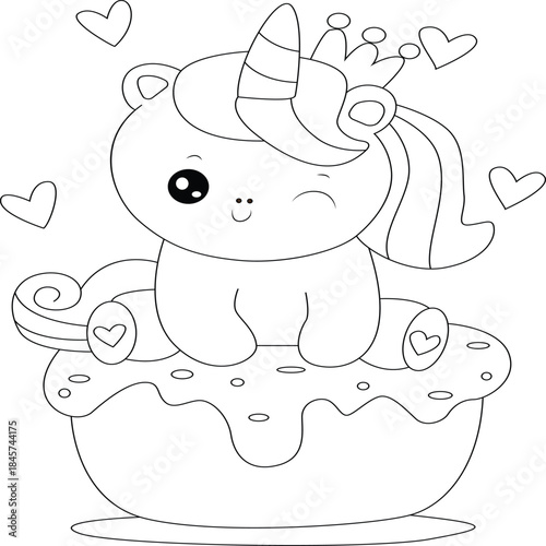 Baby Unicorn coloring page for kids