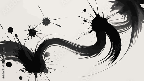 Dynamic Black Ink Splash Art Background