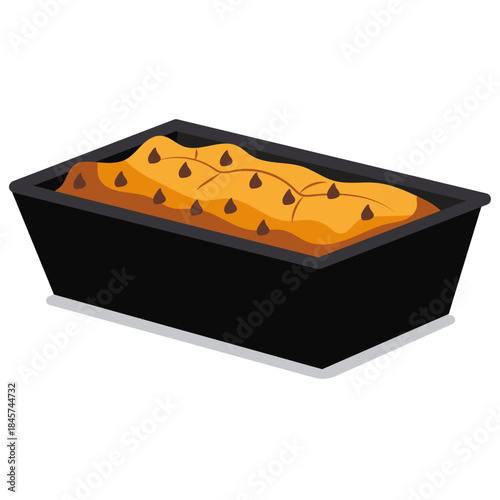 loaf pan with homemade bread.