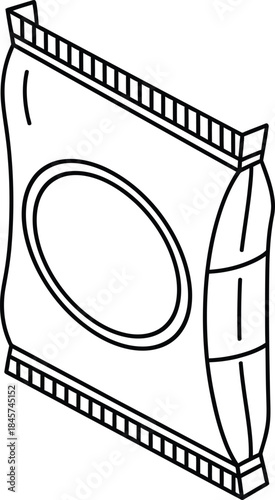 Potato chips pouch outline icons
