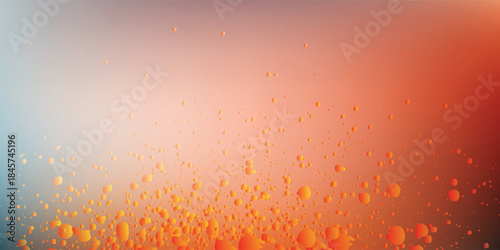 Vibrant abstract pattern of glossy orange and red liquid bubbles and droplets.