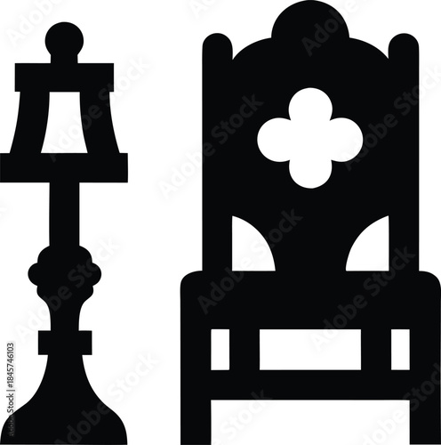 irish chair line art vector illustration on transparent background