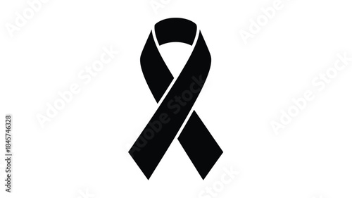 A black awareness ribbon design a powerful symbol of support silhouette