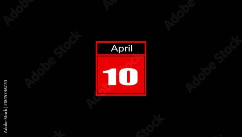 Принти на полотні Calendar showing April 10 with red Generate title without using the word Title: before it