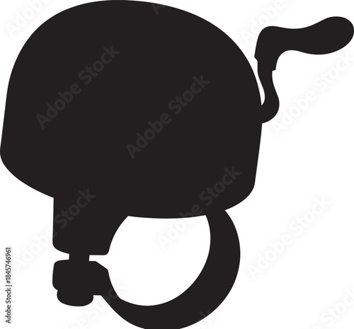 Bicycle bell side view vector illustration isolated on transparent background