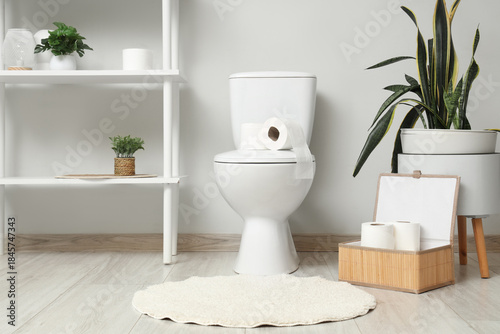 Interior of light restroom ...