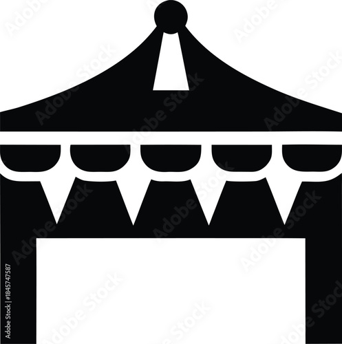parade outdoor tent line art vector illustration on transparent background