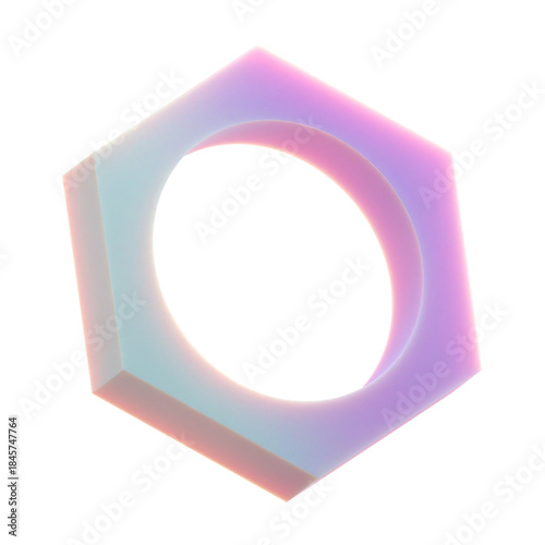 3d gradient nut abstract shape on an isolated background