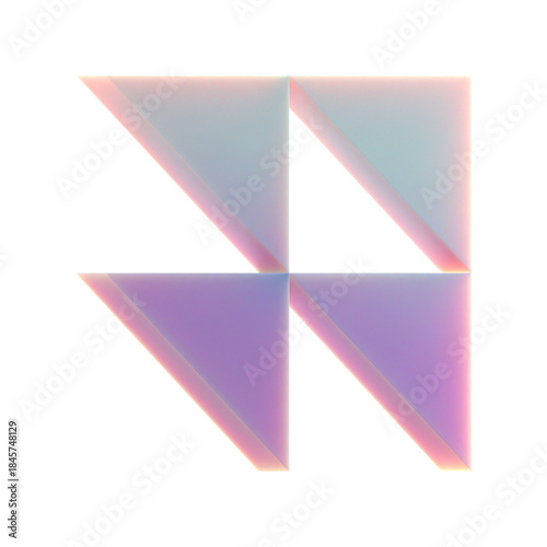 3d gradient triangle mosaic abstract shape on an isolated background