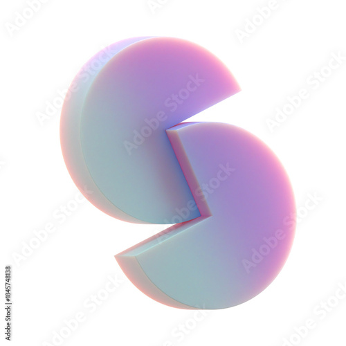3d gradient geometric s abstract shape on an isolated background