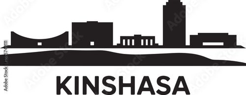 Kinshasa Democratic Republic of Congo skyline silhouette with famous landmarks vector