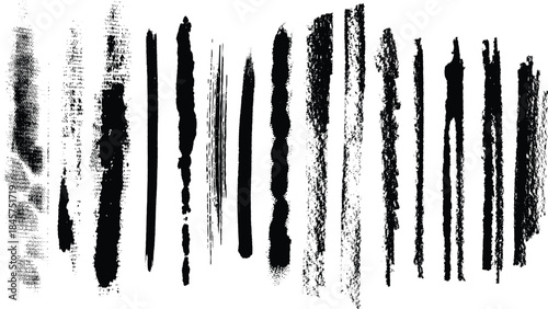 Black Grunge Brush Stroke and Texture Set