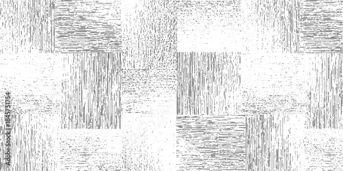 Abstract black and white textured pattern with vertical and horizontal lines and dots in a grid layout