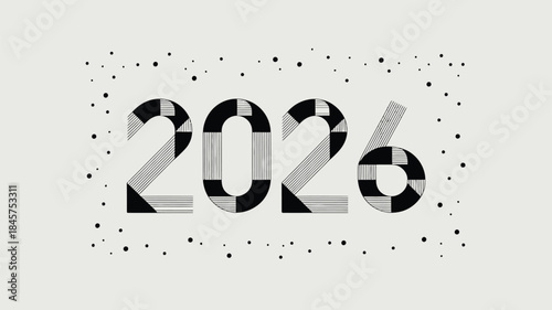 Modern 2026 typography with dynamic geometric pattern