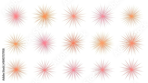 Vibrant colorful radial patterns in grid layout