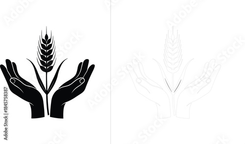 Minimalist black and white vector set of coffee cup and clock icons symbolizing morning break time, office routine, productivity, and work life balance concepts.