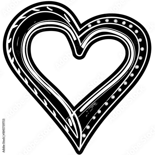 Retro eighties neon heart sign with glowing outlines vector illustration