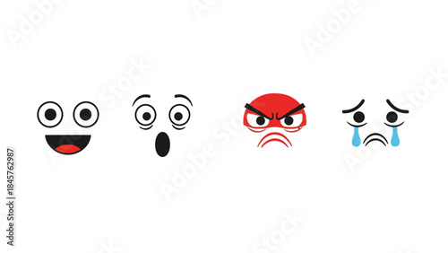 Expressive Emotions: A collection of emoji faces, each vividly depicting a unique emotion through expressive eyes and mouth