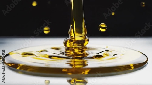 Wallpaper Mural Close-up Pouring Golden Liquid Into Glass Basin Against Black Backdrop with Splash Torontodigital.ca