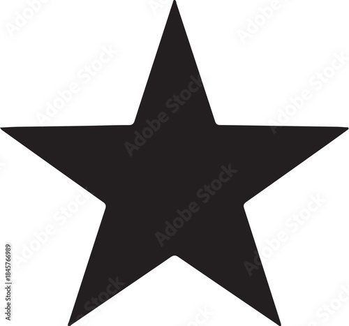 Black five-pointed star shape on a white background also transparent background silhouette